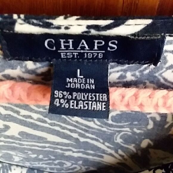 Chaps black swirl blouse size Large - Picture 3 of 6